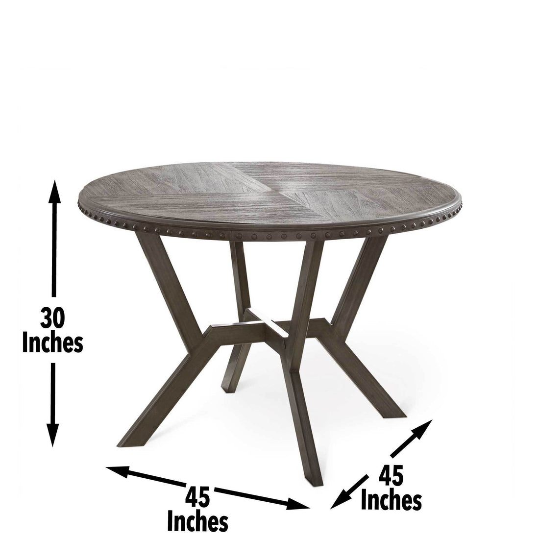 Alamo Round Dining Table Dark Gray Dark Gray Metal