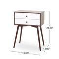 Side Table Brown White Mdf