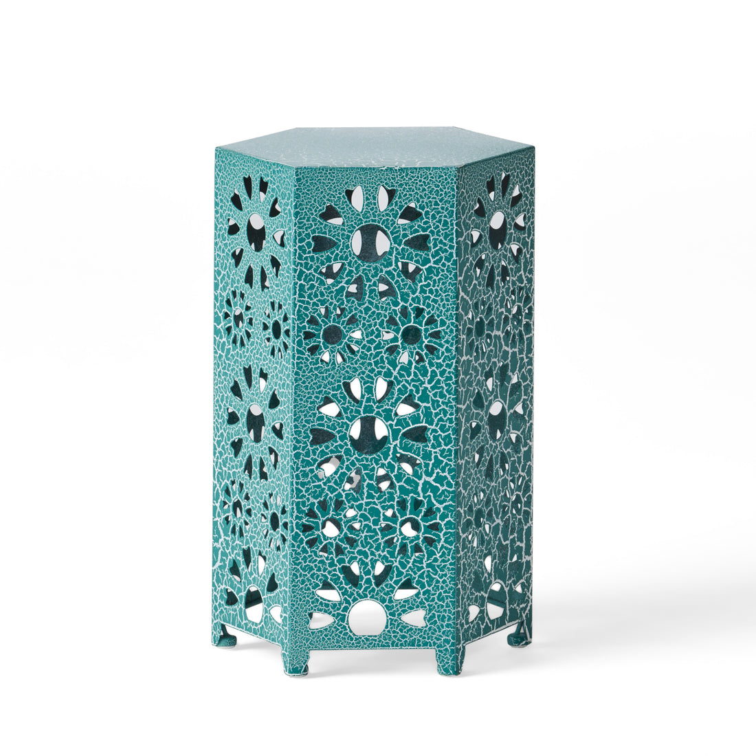 Eliana 12" Side Table - Teal Iron