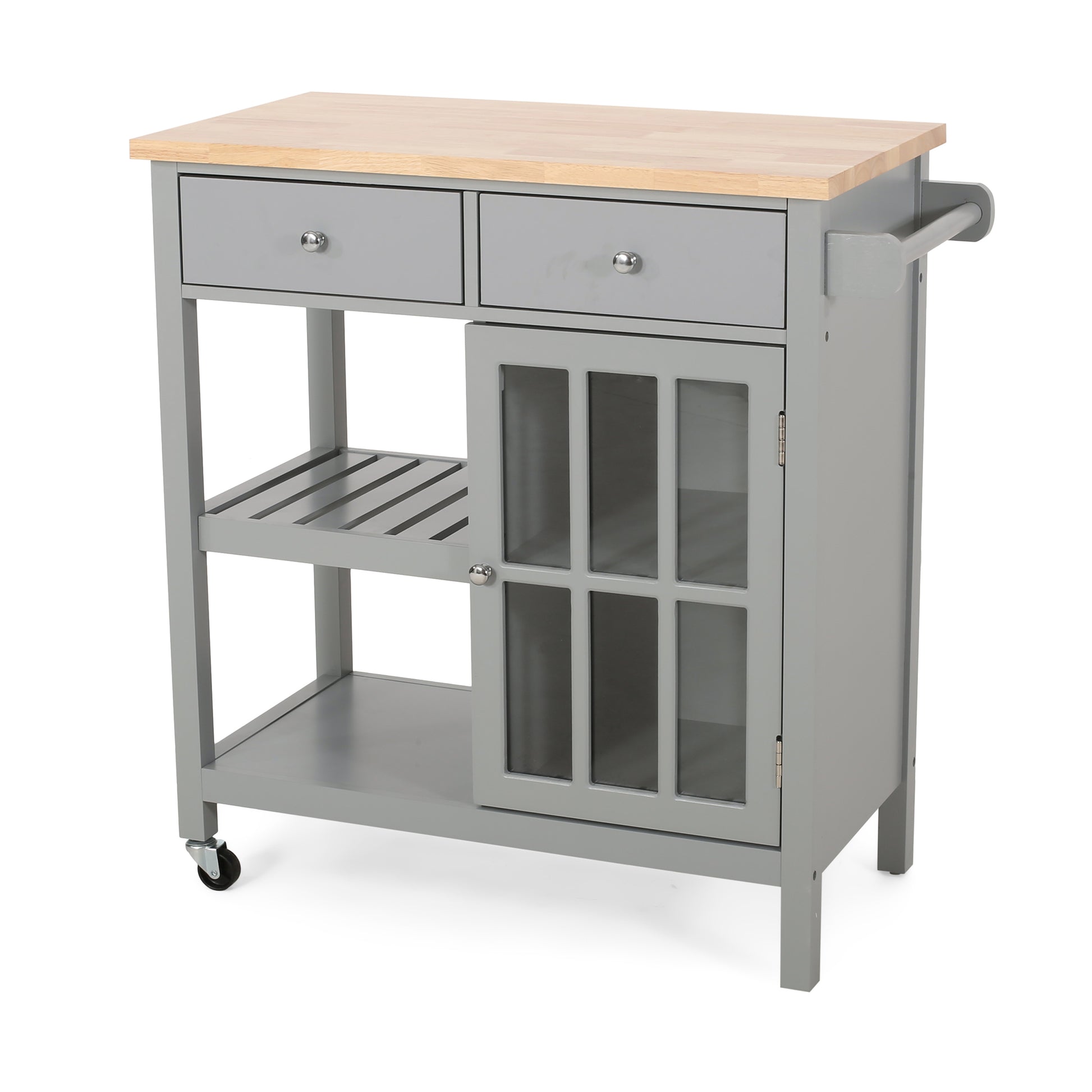 Kitchen Cart Grey Wood