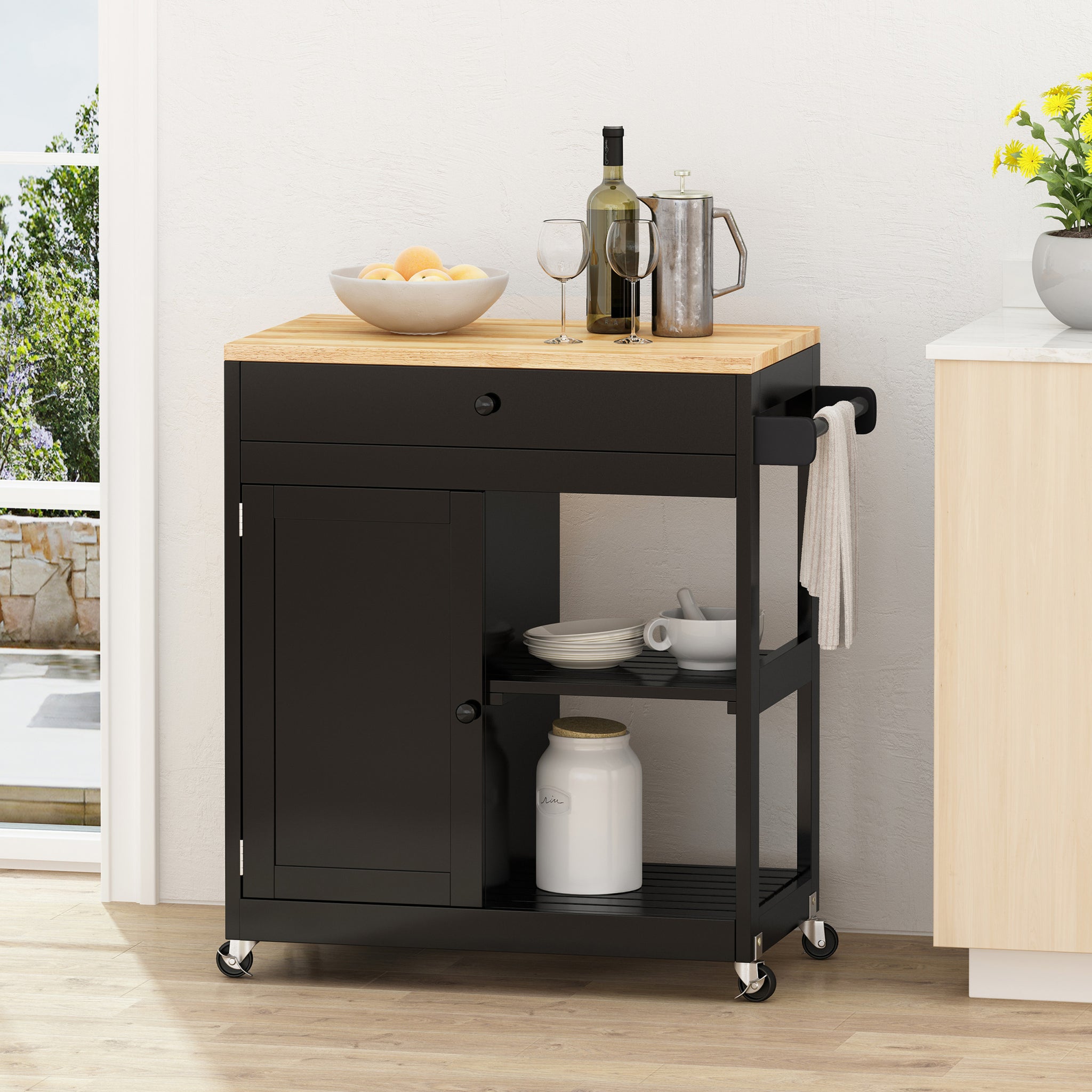 Kitchen Cart - Black Wood