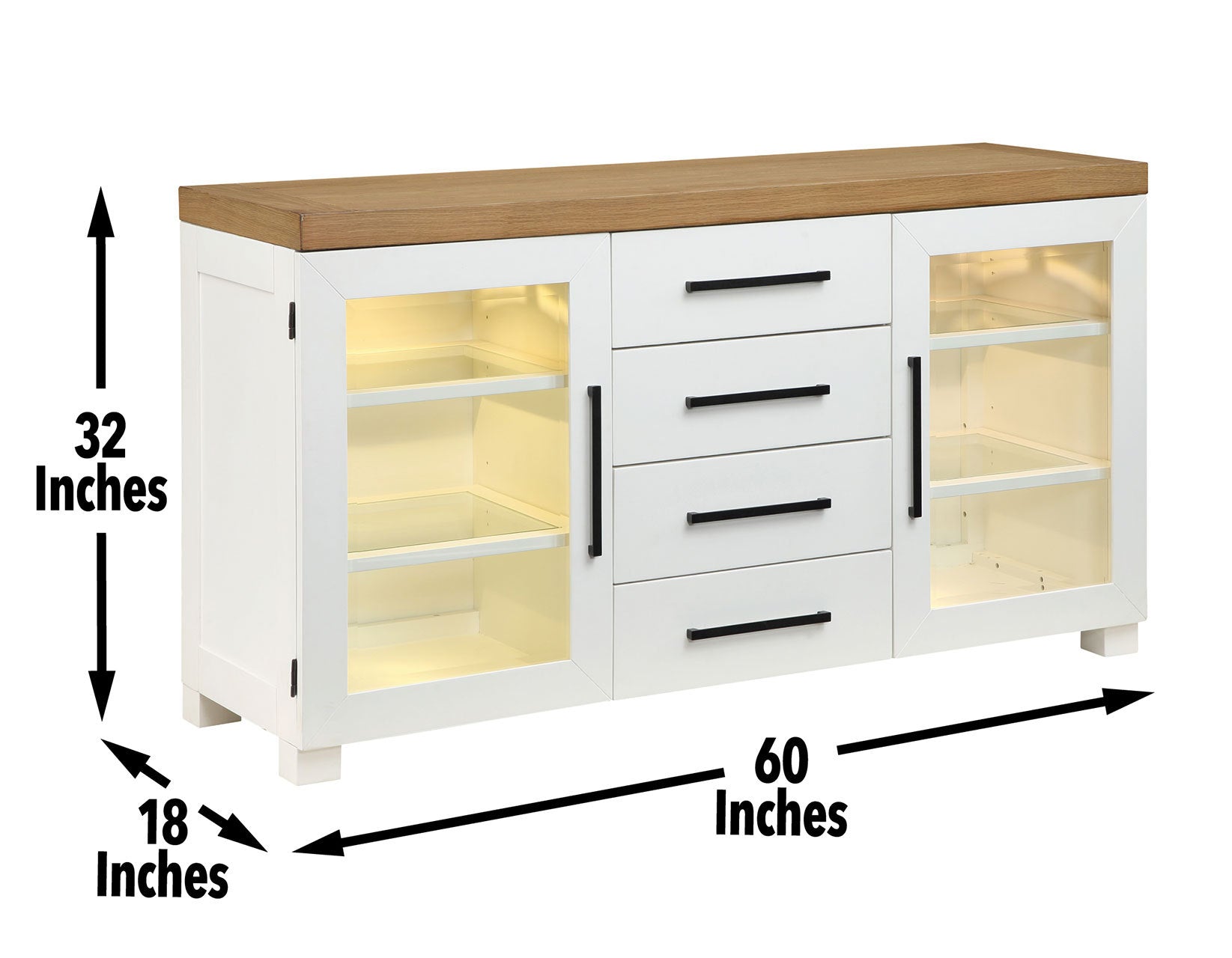 Magnolia Server White - White Wood