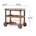 Bar Cart - Oak Silver Wood