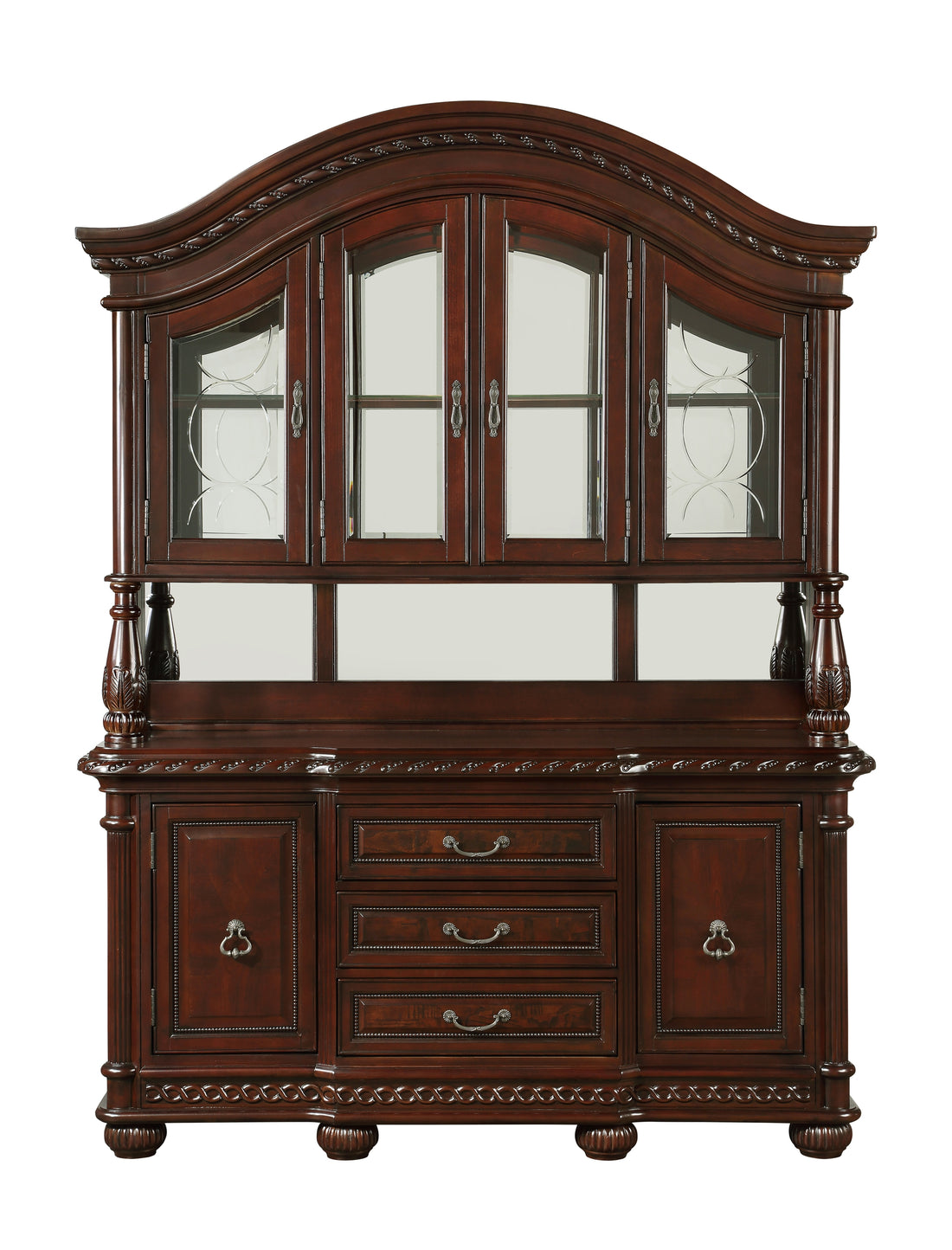 Antoinette Buffet And Hutch Dark Brown - Dark