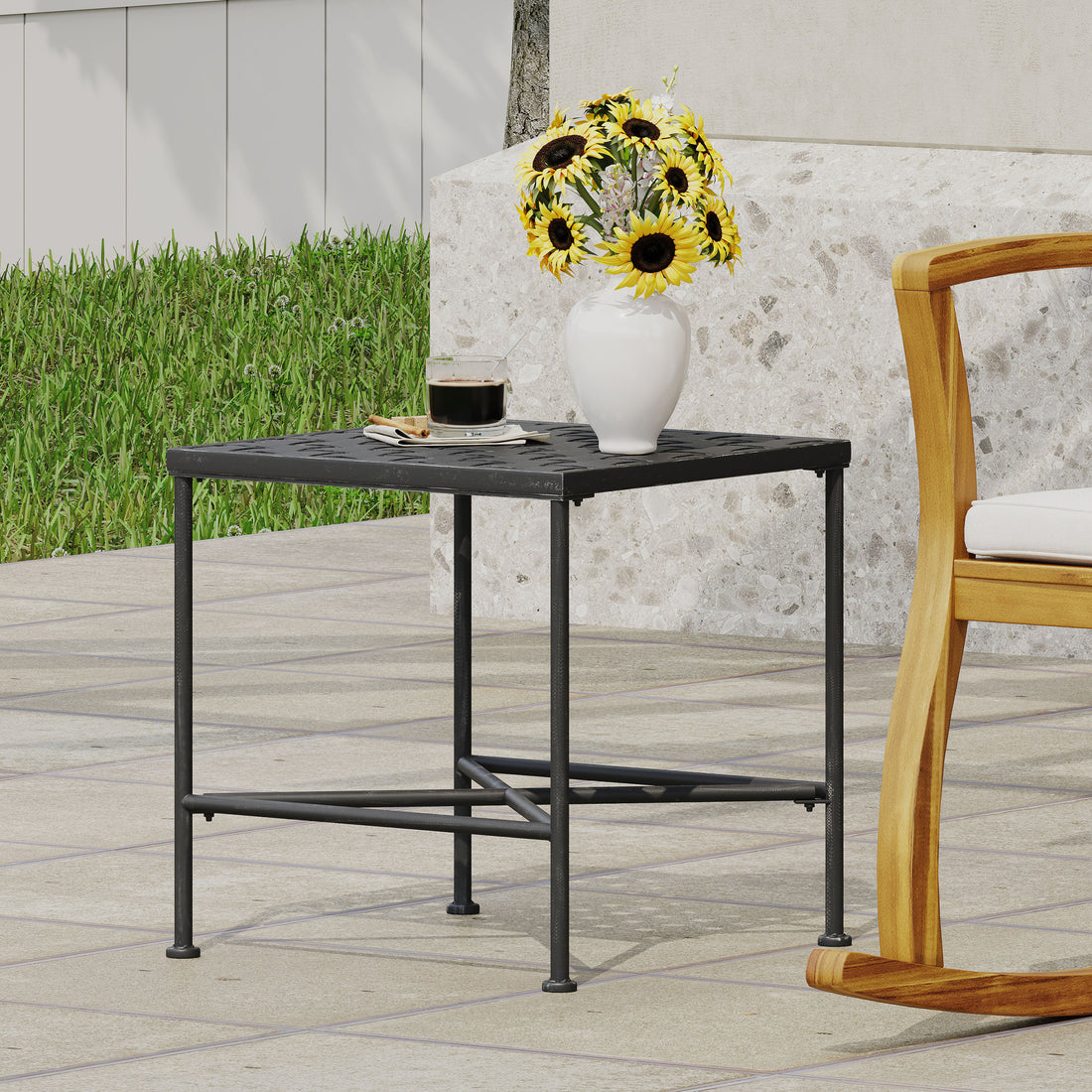 Luna End Table Black Iron