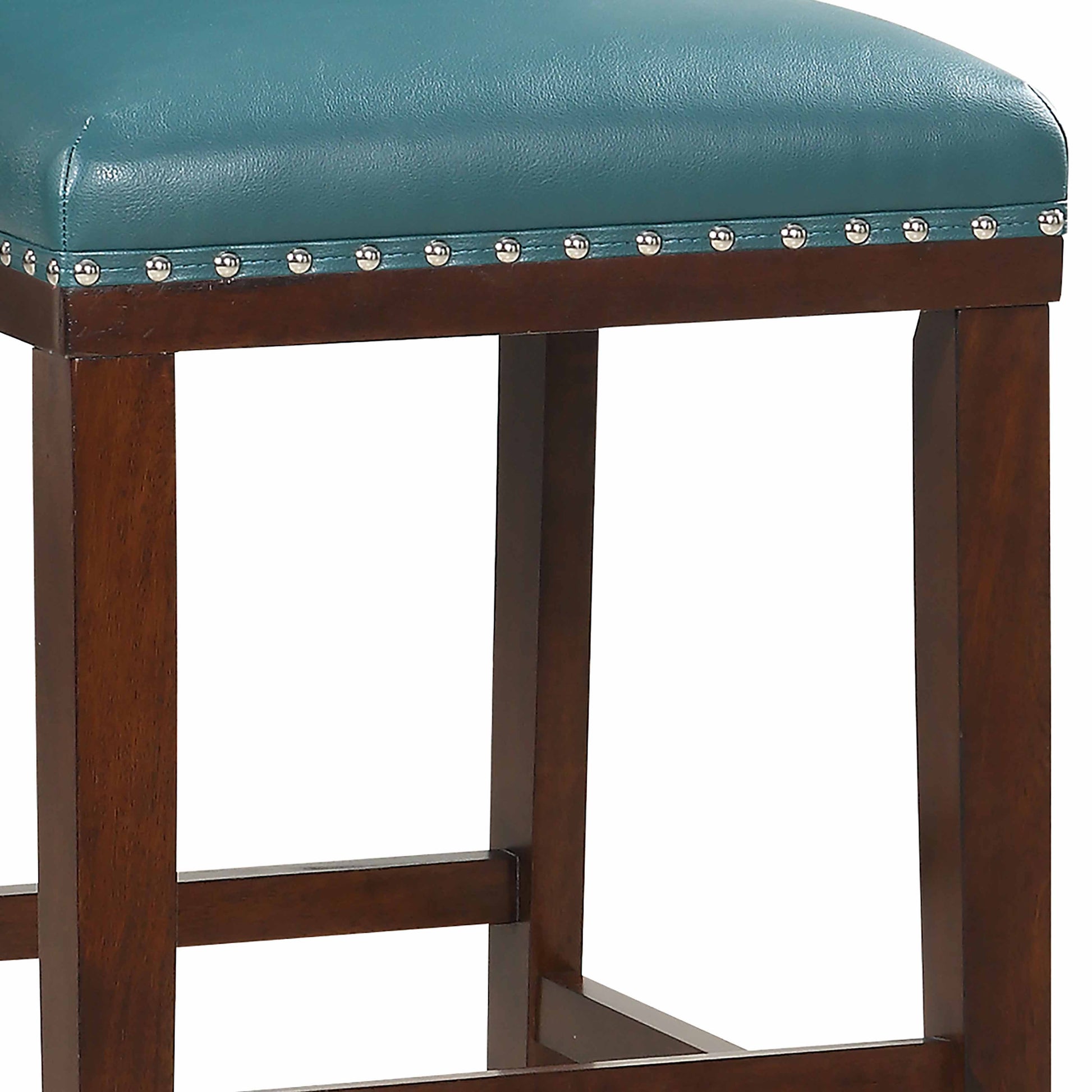 Tiffany Bar Chair Set Of 2 Peacock Light Blue Faux Leather