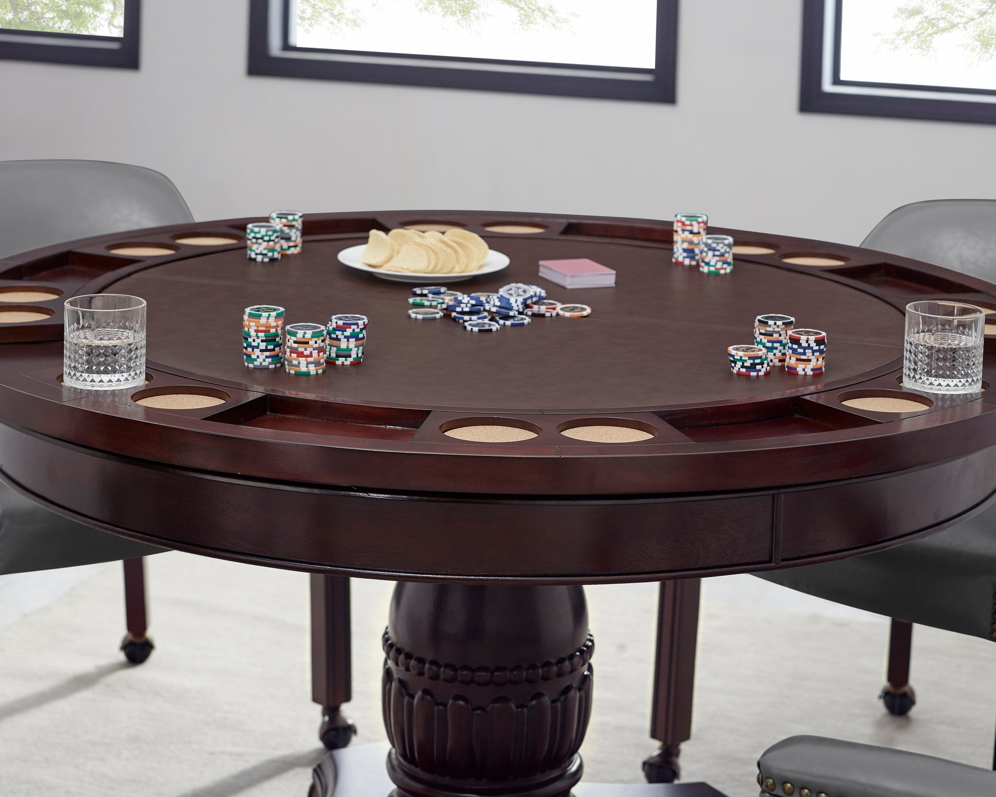 Tournament Dining And Game Table Dark Brown Dark Brown 39 Inches Or Less Wood